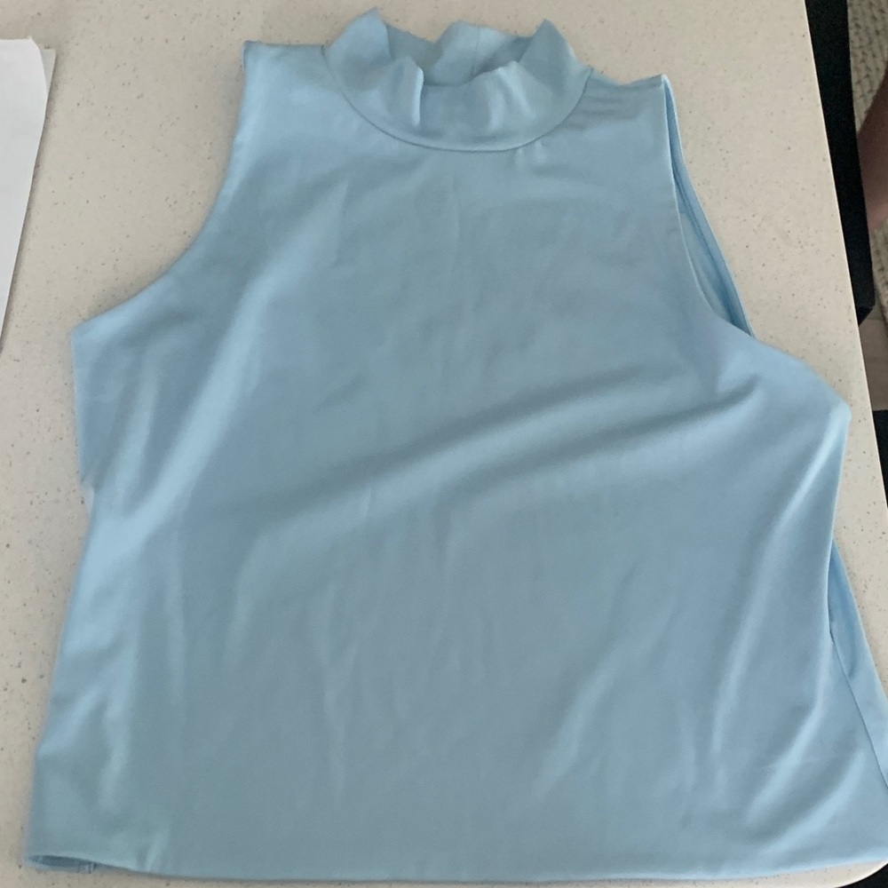 Light Blue Sleeveless Women's Top